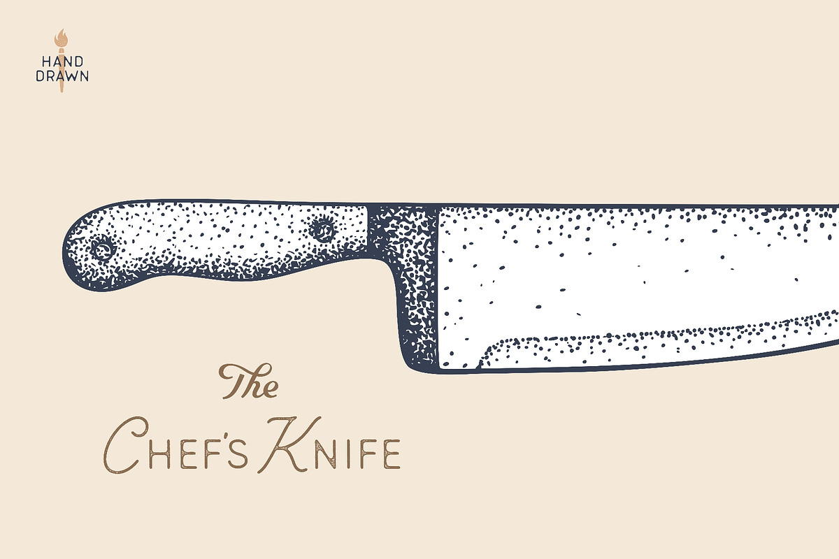 Butcher Knife. Hand drawn sketch, a Food Illustration by Foxys Graphic (Photo 3 of 3)