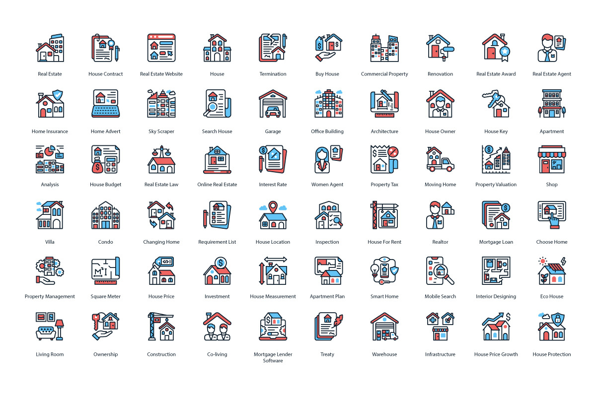 Real Estate Color Icons, a Duotone Icon by vectorstank (Photo 2 of 3)