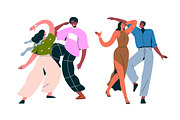 Happy couples dancing at party set, a Person Illustration by Good Studio (Thumbnail 2 of 5)