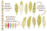 Bohemian Feathers Clipart & Vectors, an Illustration by Amanda Ilkov (Thumbnail 2 of 4)