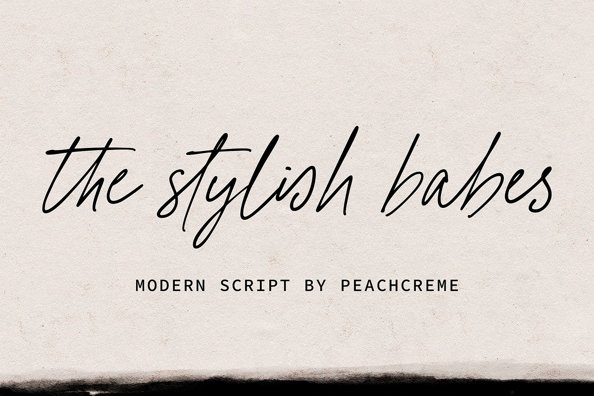 the stylish babes. modern script, a Handwritten Font by PeachCreme (Photo 1 of 16)