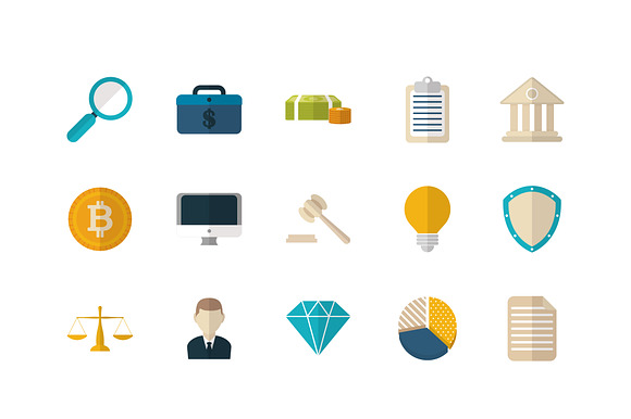 Flat Finance Icon Set preview 2