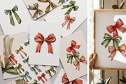 Watercolor Christmas Festive Bows, a Decorative Illustration by ThaismotaCreativeCo (Thumbnail 2 of 9)