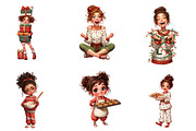 Quirky Christmas Girl Clipart, an Illustration by CreationArt (Thumbnail 2 of 4)