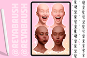 Procreate Female Head Portrait brush, a Brush Add-On by Revabrush (Thumbnail 8 of 8)