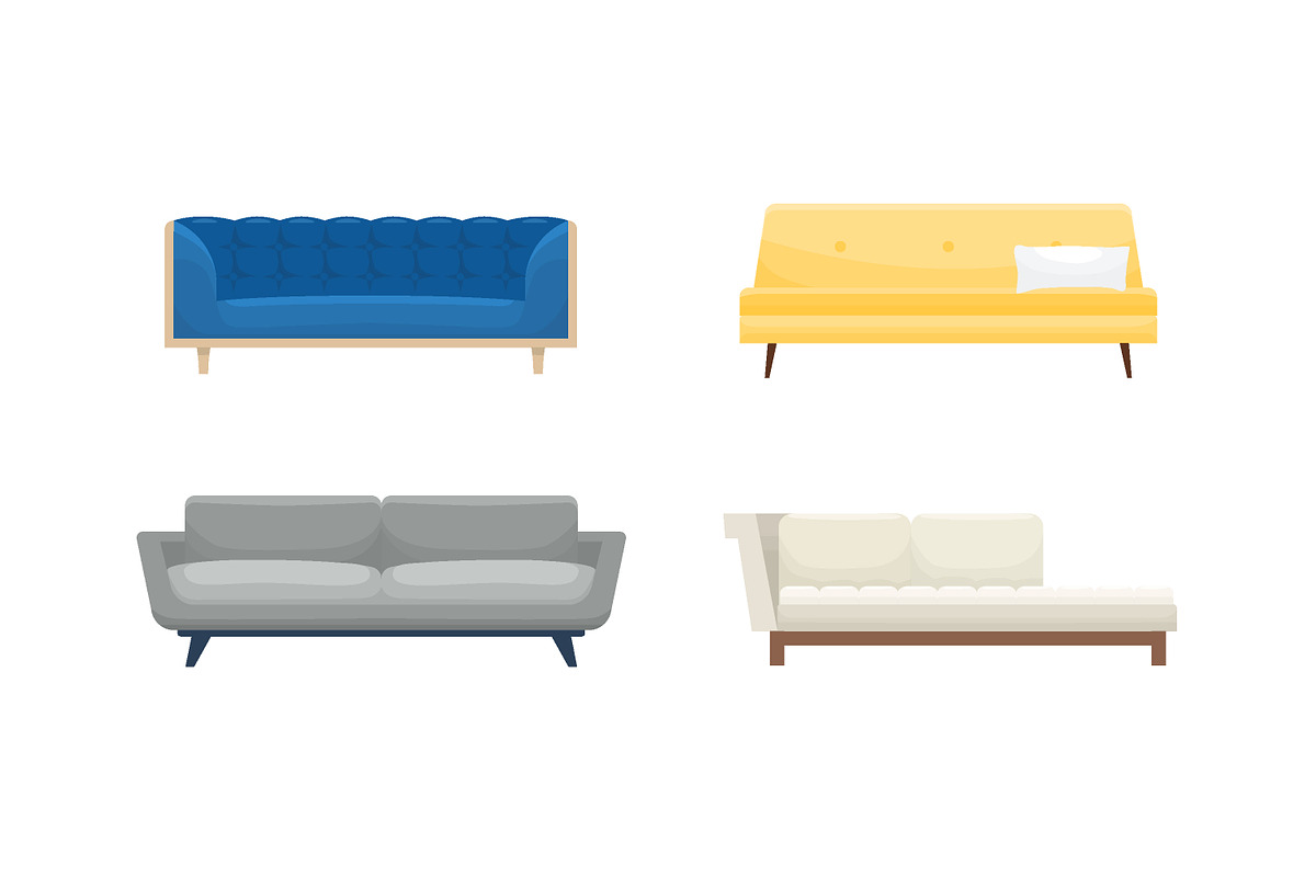 Comfortable sofas, couches set, a Decorative Illustration by Good Studio (Photo 3 of 4)
