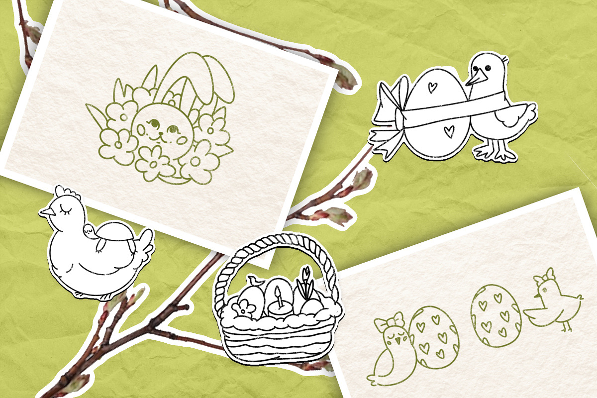 Easter Doodles & Decorative Frames, a Seasonal Illustration by Schumacher Shop (Photo 8 of 11)
