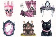 Pastel Gothic Halloween Clipart, an Illustration by OK Design (Thumbnail 3 of 5)