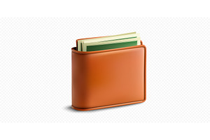 Elegant leather wallet showcasing, an Object Illustration by ZinetroN