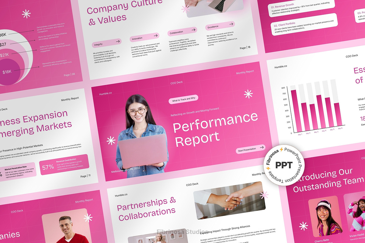 Performance Report, a Presentation Template by FIBRINOSÄ (Photo 2 of 7)