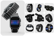 Apple Watch Ultra Mockup, a Wearable Device Mockup by pixelmock (Thumbnail 2 of 17)