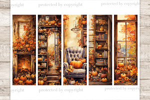 Autumn Reading Printable Bookmarks, a Seasonal Illustration by GlamArtZhanna