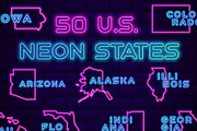 50 USA Neon States, an Object Graphic by Lunarts Studio (Thumbnail 1 of 7)
