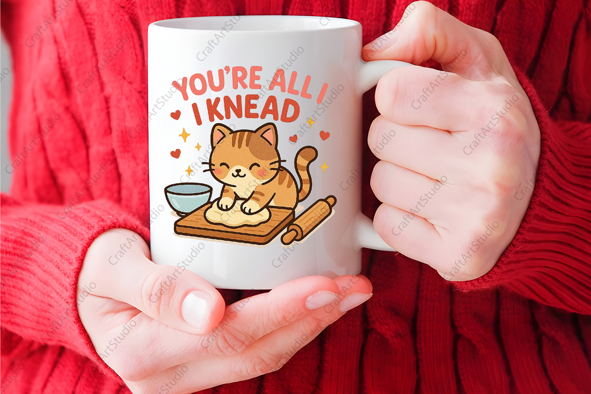 Vintage Valentine's Day Cat PNG, an Illustration by CraftArtStudio (Photo 2 of 4)