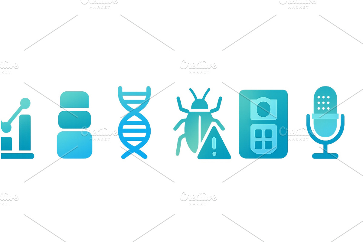 Symbols representing data analysis, a Technology Illustration by ZinetroN