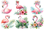 Watercolor Flamingo Clipart Tropical, an Illustration by Designworld (Thumbnail 4 of 6)