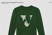 Women thermal long sleeve, a Shirt Mockup by Voyage Studio (Thumbnail 2 of 3)