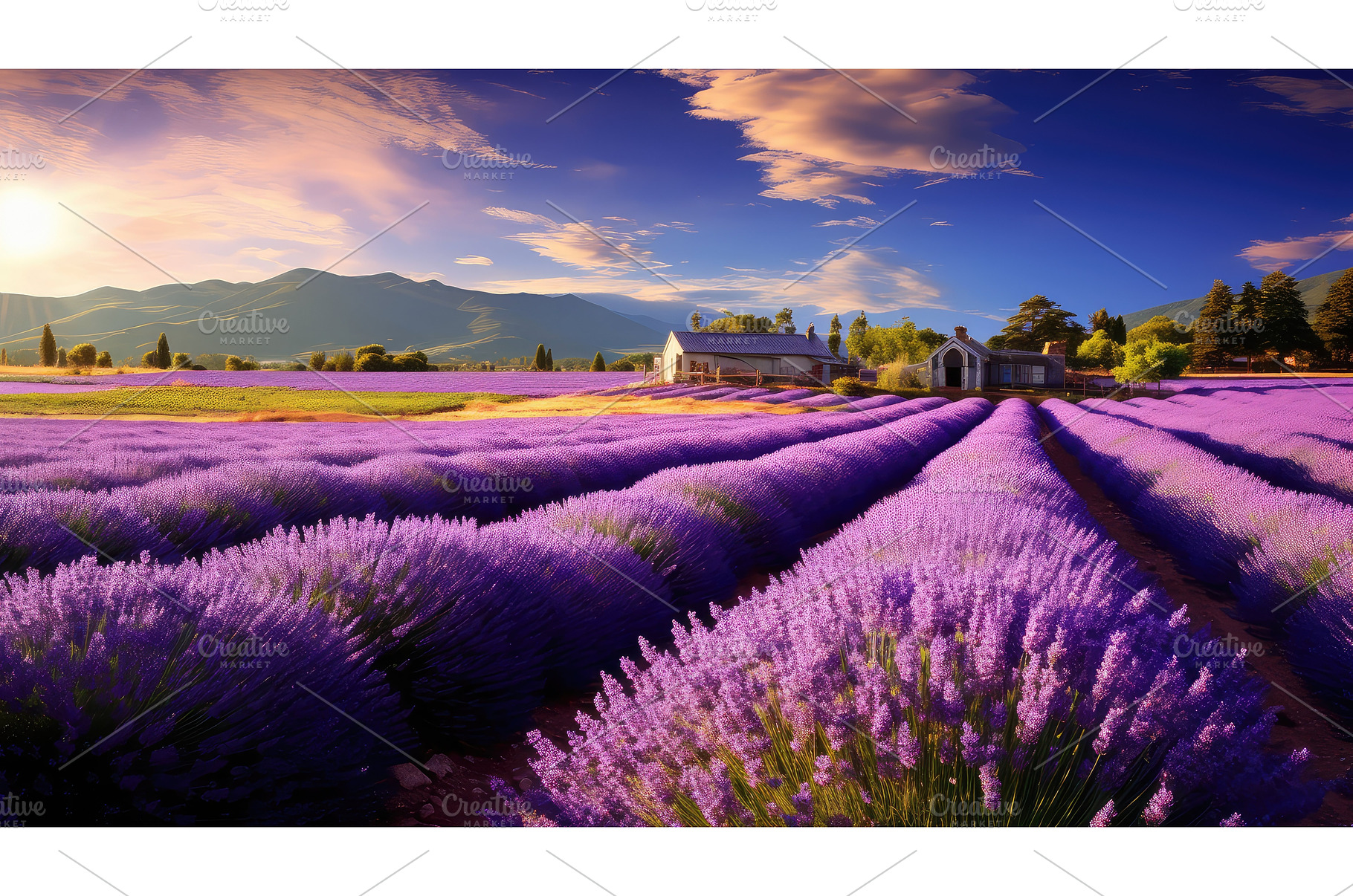 relaxation lavender farm ai, a Beauty & Fashion Photo by pikepicture