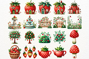 Strawberry Fairy Garden Watercolor, a Person Illustration by Nicolle's Colorful Art (Thumbnail 3 of 6)
