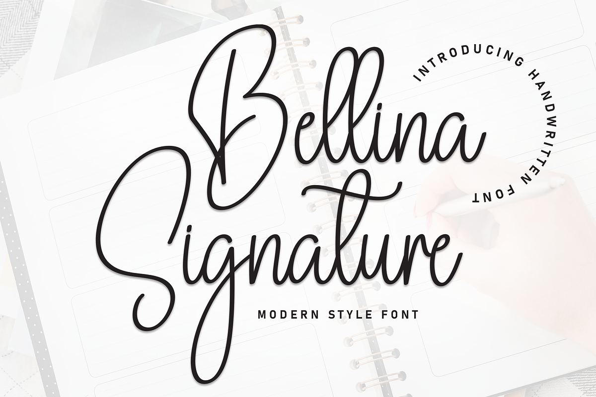 Bellina Signature | Script Font, a Handwritten Font by Scratchones (Photo 1 of 8)