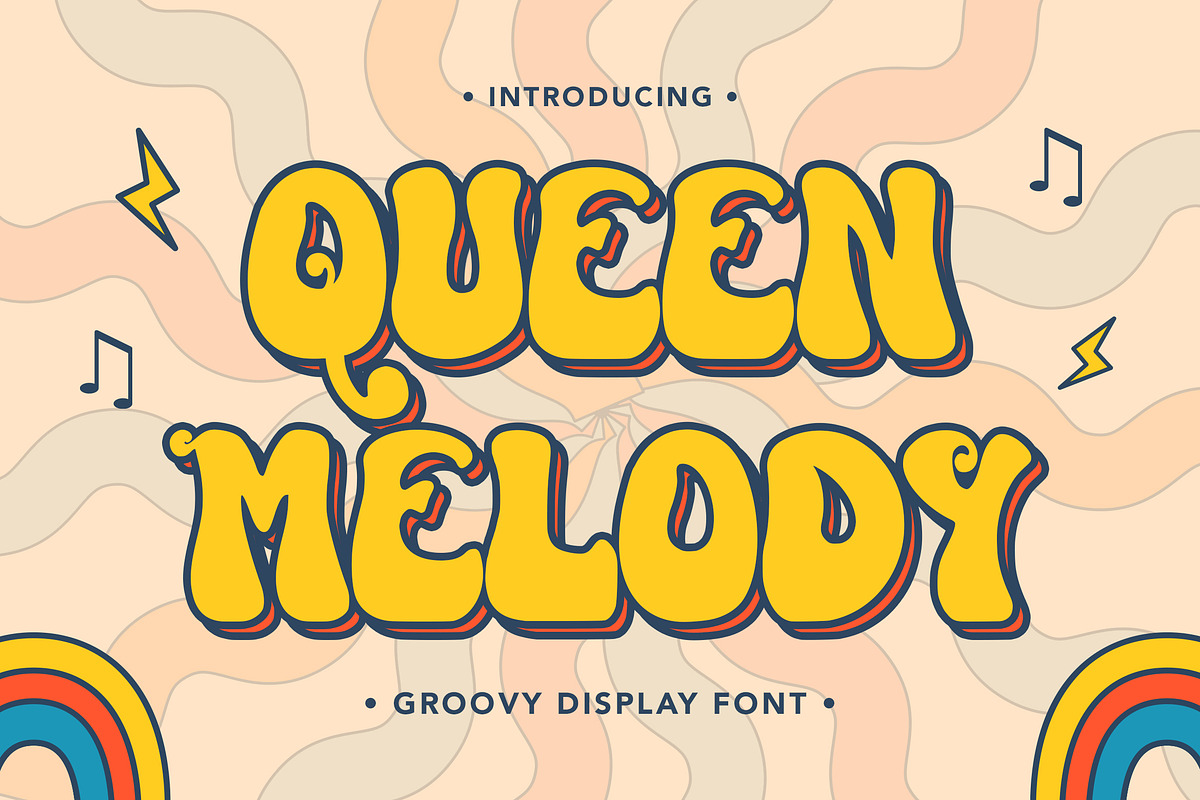 QueenMelody - Groovy Display Font, a Symbol Font by AQR Studio (Photo 1 of 9)