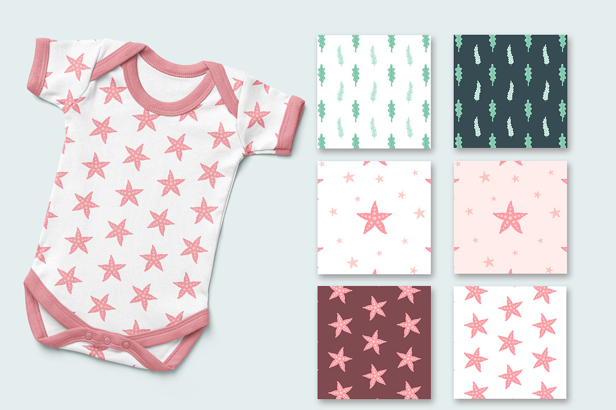 Ocean Seamless Patterns Pack, a Pattern Graphic by JulzaArt (Photo 10 of 11)