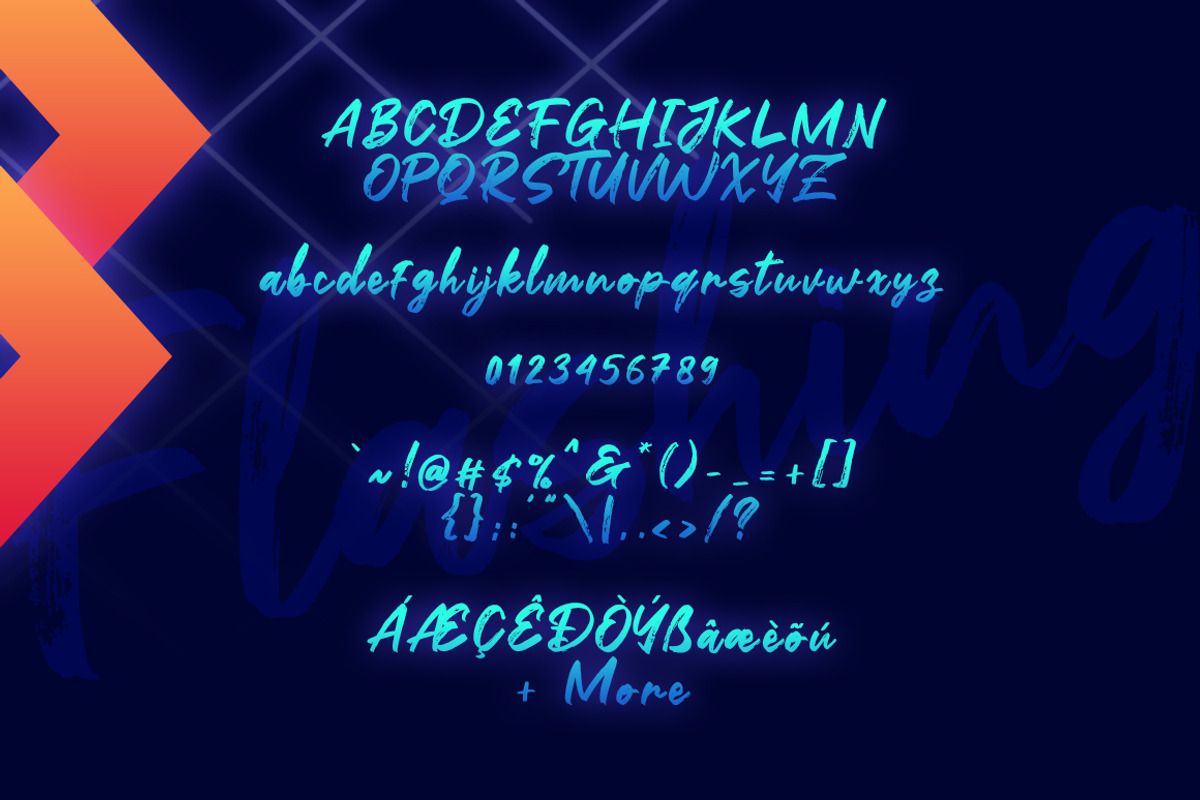 Flashing, a Script Font by khurasan