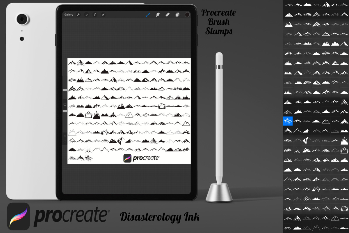 Mountain Range Set 3 Procreate Brush, a Brush Add-On by Disasterology Ink (Photo 2 of 10)