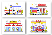 10 Gas Station Vector Illustration, a Transportation Illustration by denayunebgt (Thumbnail 3 of 4)
