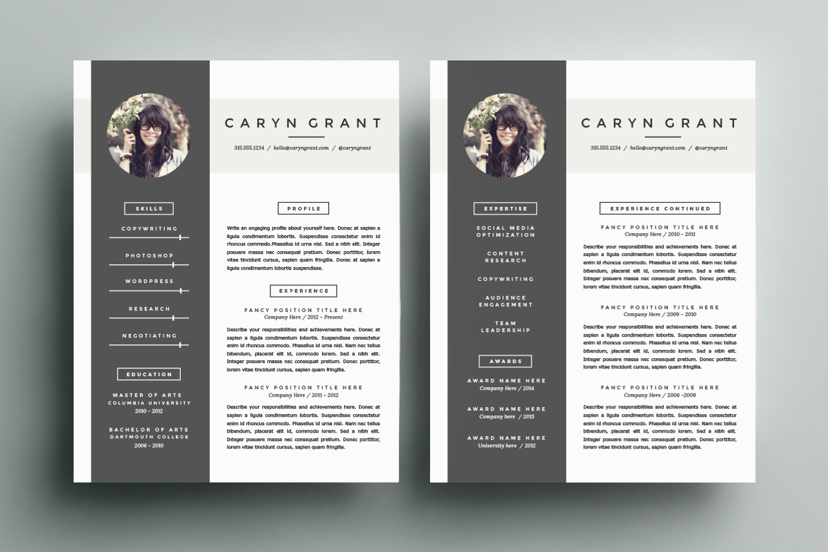 Resume Template 4 Pack | CV Template, a Resume Template by Refinery Resume Co. (Photo 2 of 3)