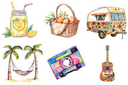 Hippie Summer Sublimation Clipart, an Illustration by SinaCreation (Thumbnail 3 of 5)