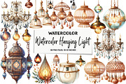 Watercolor Hanging Light Clipart, an Illustration by DreamArtGraphic (Thumbnail 1 of 5)