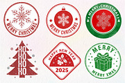 Vintage Christmas Stamp Collection, an Illustration by Dream Creation (Thumbnail 5 of 7)