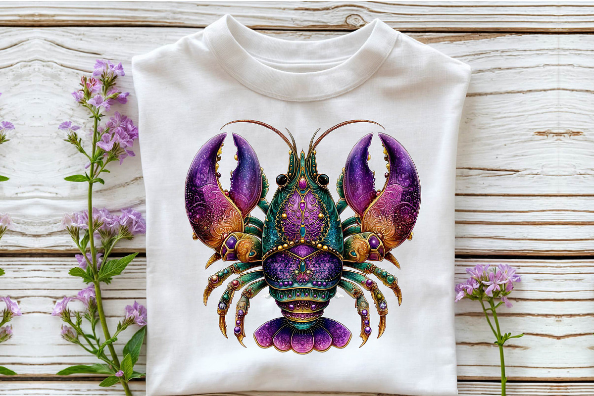 Crawfish Mardi Gras Watercolor Clipa, an Illustration by Sublimation Artist (Photo 6 of 6)
