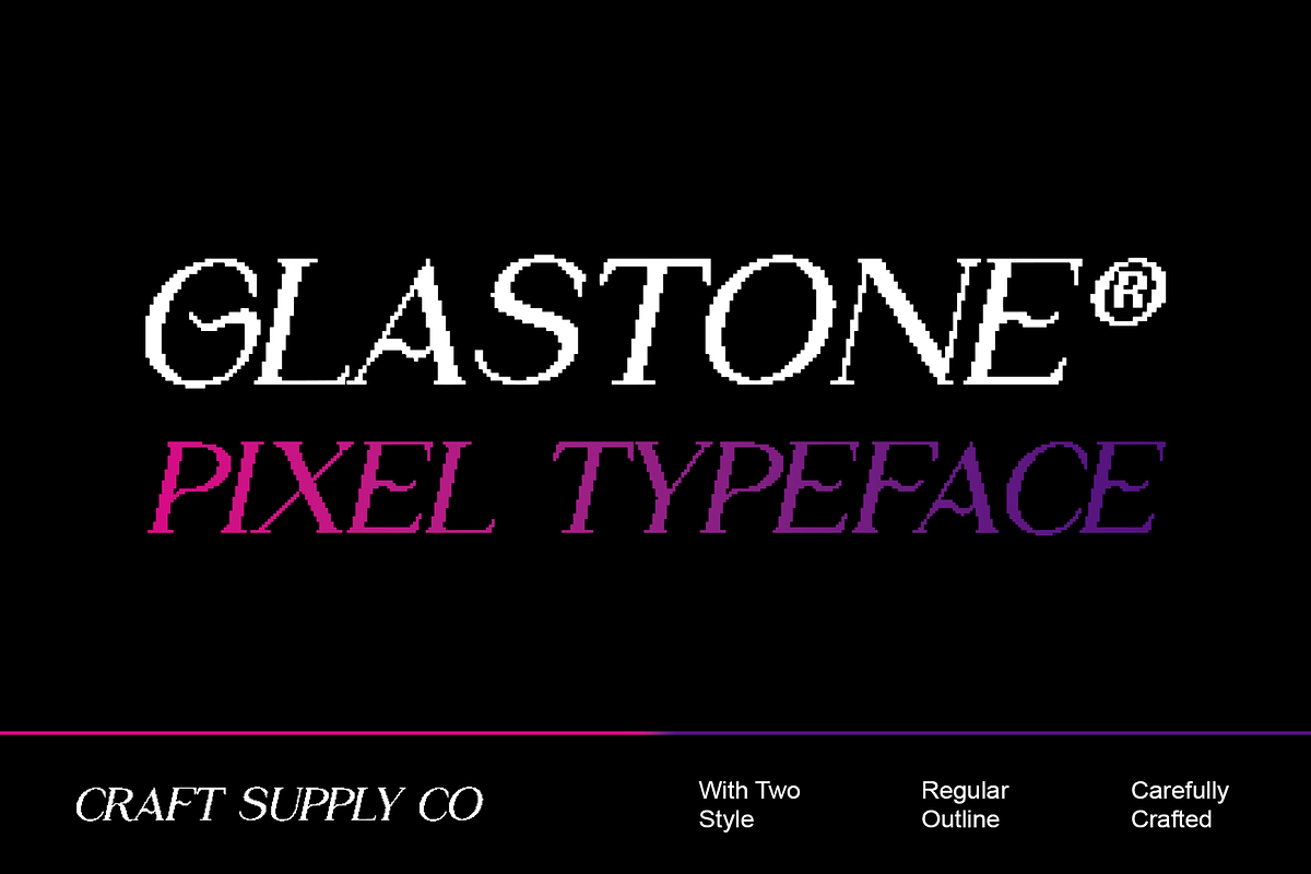Glastone Pixel, a Sans Serif Font by Craft Supply Co. (Photo 1 of 8)