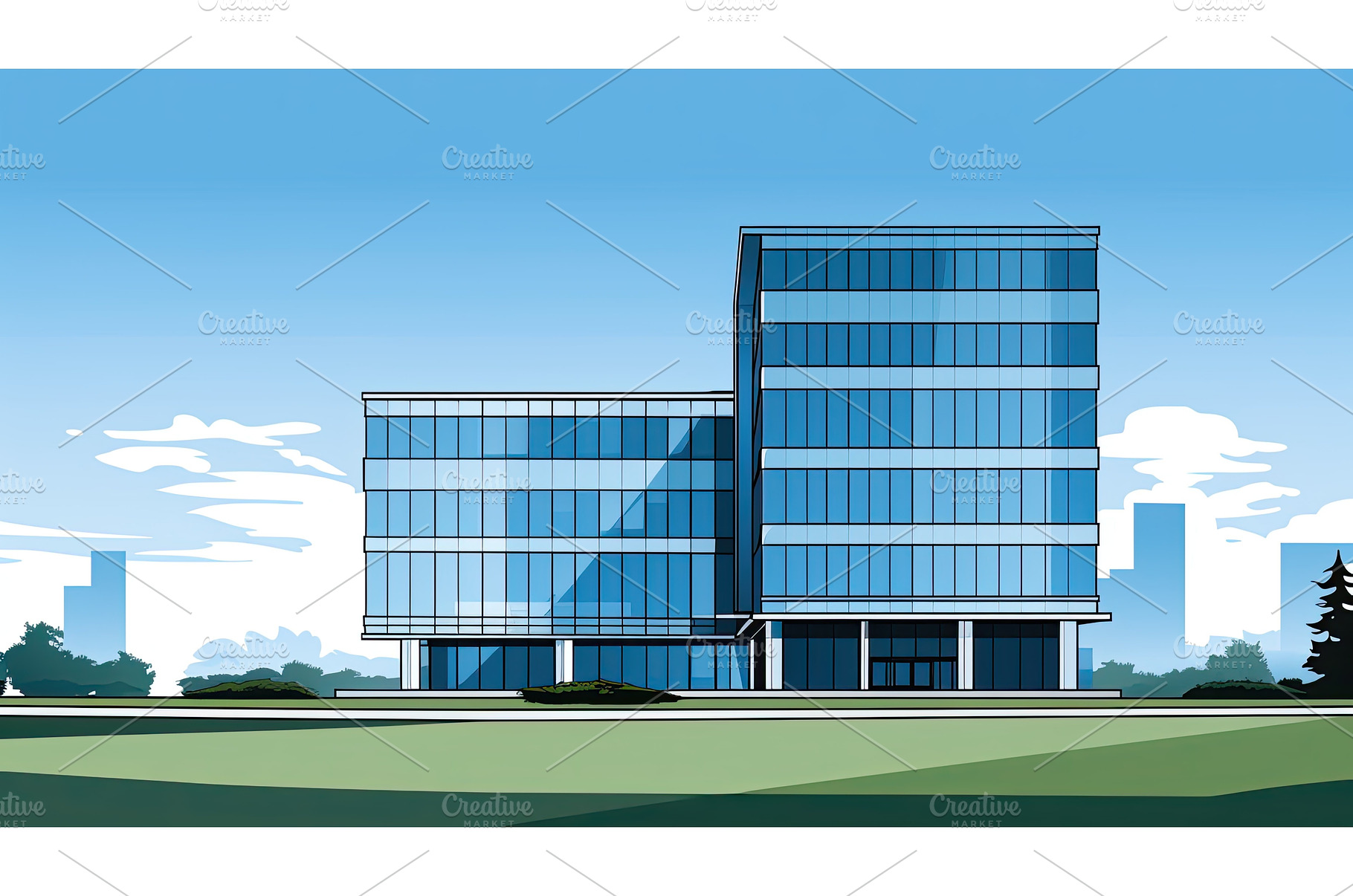 design office building line art ai, an Architecture Photo by pikepicture