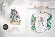 Cute Zebras Watercolor Jungle, an Animal Illustration by Ann Art Houze (Thumbnail 9 of 13)