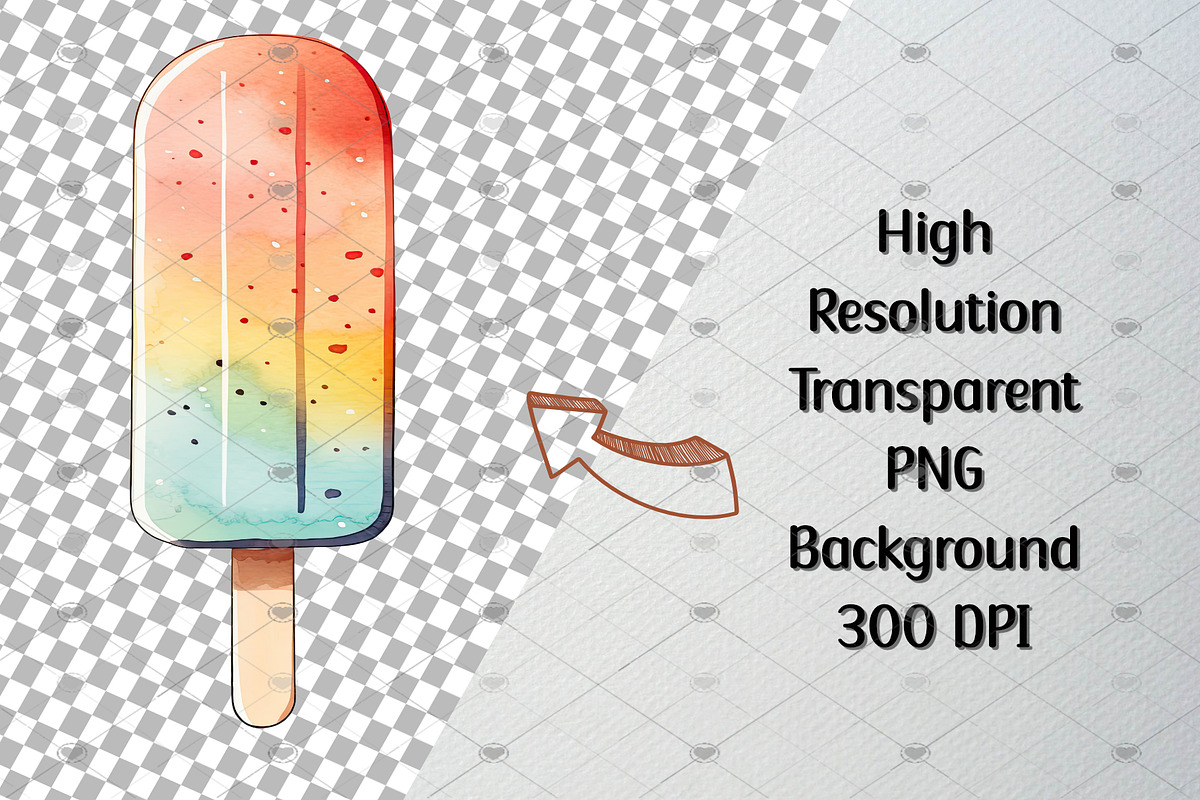 Watercolor Popsicle Clipart Set, a Food Illustration by CropUp Creative (Photo 3 of 5)