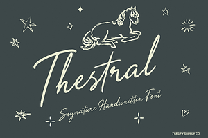 Thestral Signature Handwritten Font, a Script Font by Tyasify