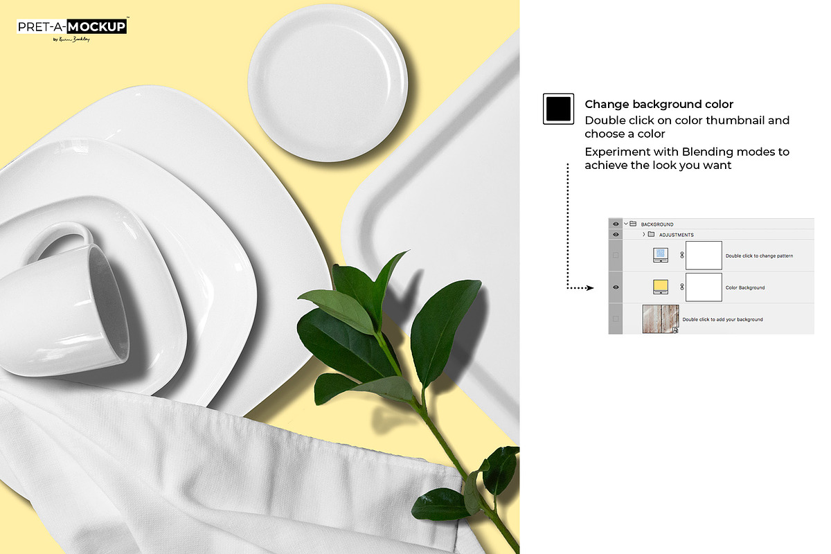 Ceramic Plates & Tray Mockup, a Household Mockup by Pret-a-Mockup (Photo 4 of 9)