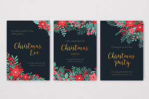 Floral Christmas cards set, a Decorative Illustration by Good Studio