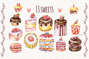 Watercolor sweets and flowers, a Food Illustration by talloshau's illustrations (Thumbnail 3 of 8)