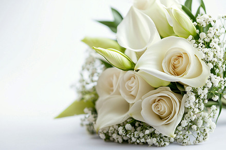 Zantedeschia and white roses, a Nature Photo by MistyDay