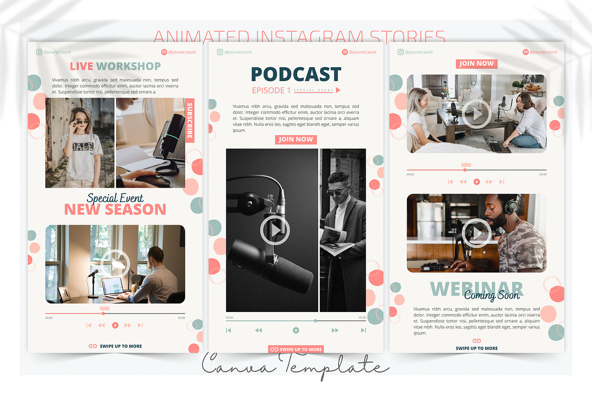 Canva Animated Instagram Stories, a Social Media Template by UINVI Design