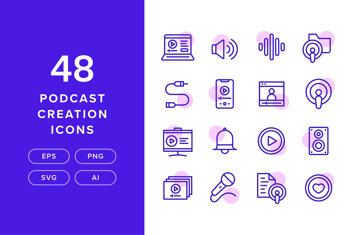 48 Podcast Creation Icons, an Icon by Furnace (Photo 1 of 5)
