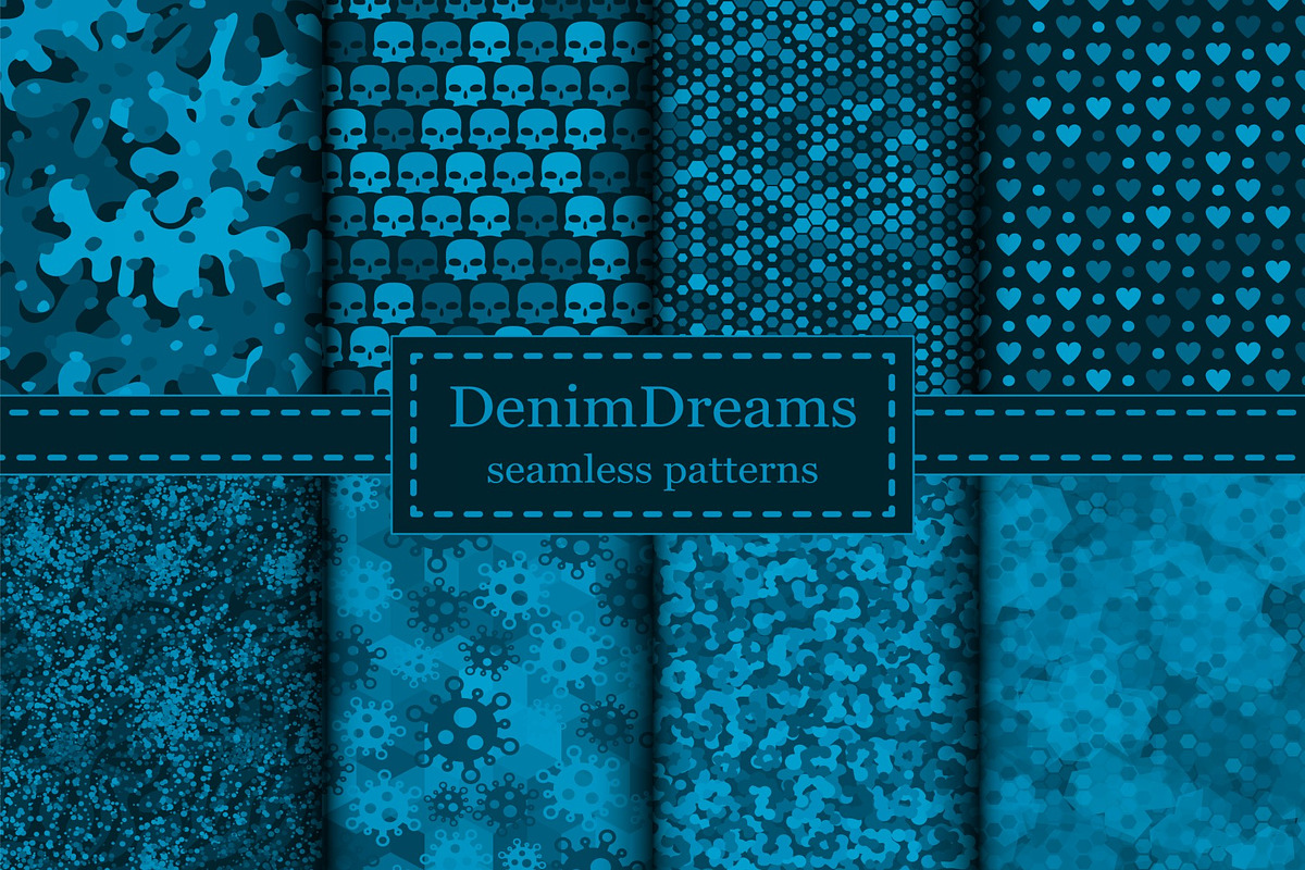 Vector Denim Dreams camouflage set, a Pattern Graphic by ArchonDigitalShop (Photo 4 of 13)