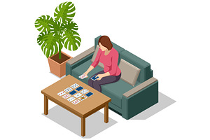 Solitaire card game. Isometric, an Object Illustration by Golden Sikorka