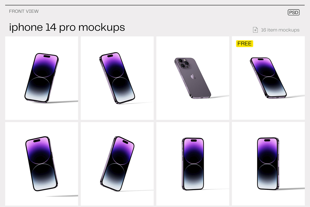 iPhone 14 pro mockups v2, an iPhone Mockup by Creatoom (Photo 8 of 12)