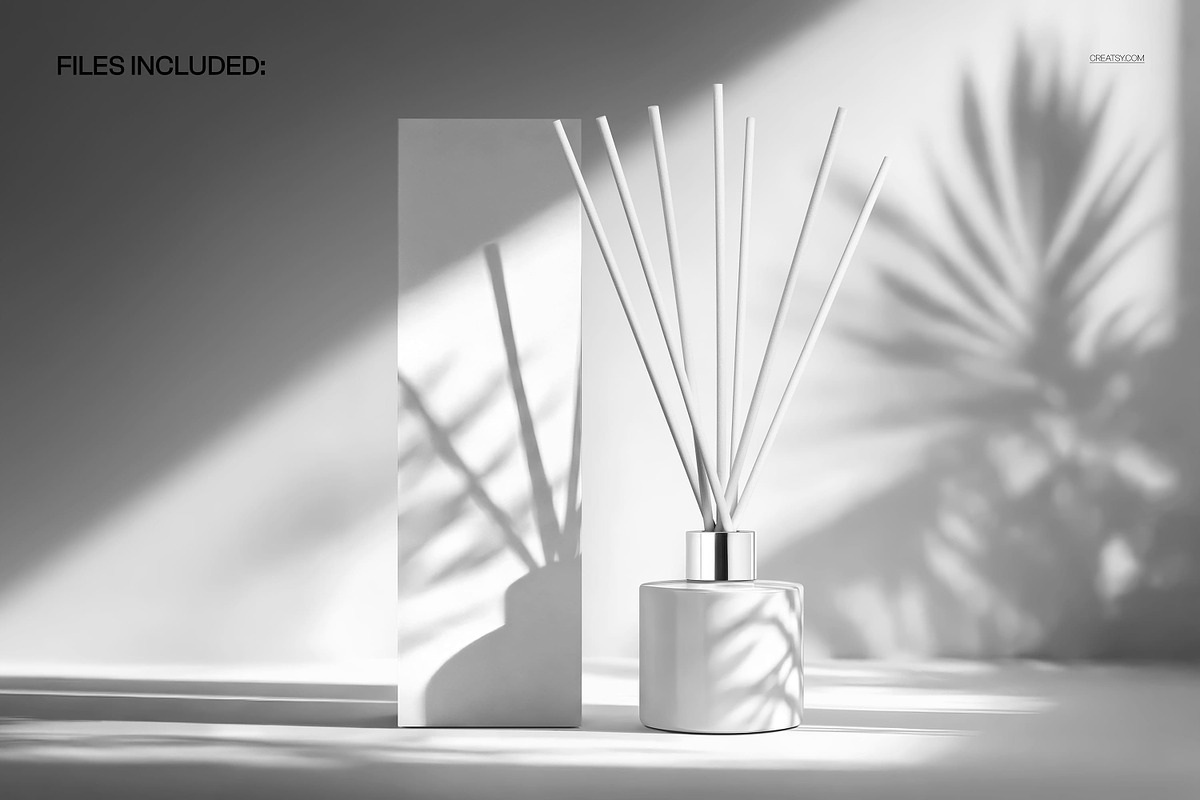 Reed Diffuser with Box Mockup, a Packaging Mockup by creatsy5 (Photo 2 of 6)