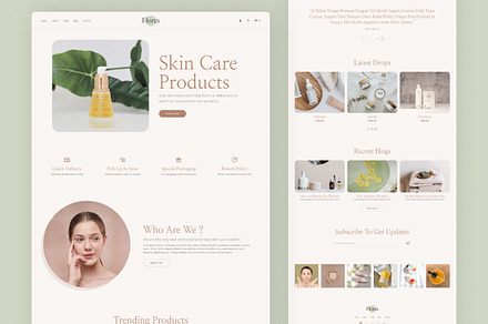 Flores - Skincare Ecommerce Template, a HTML Template by TemplatesJungle